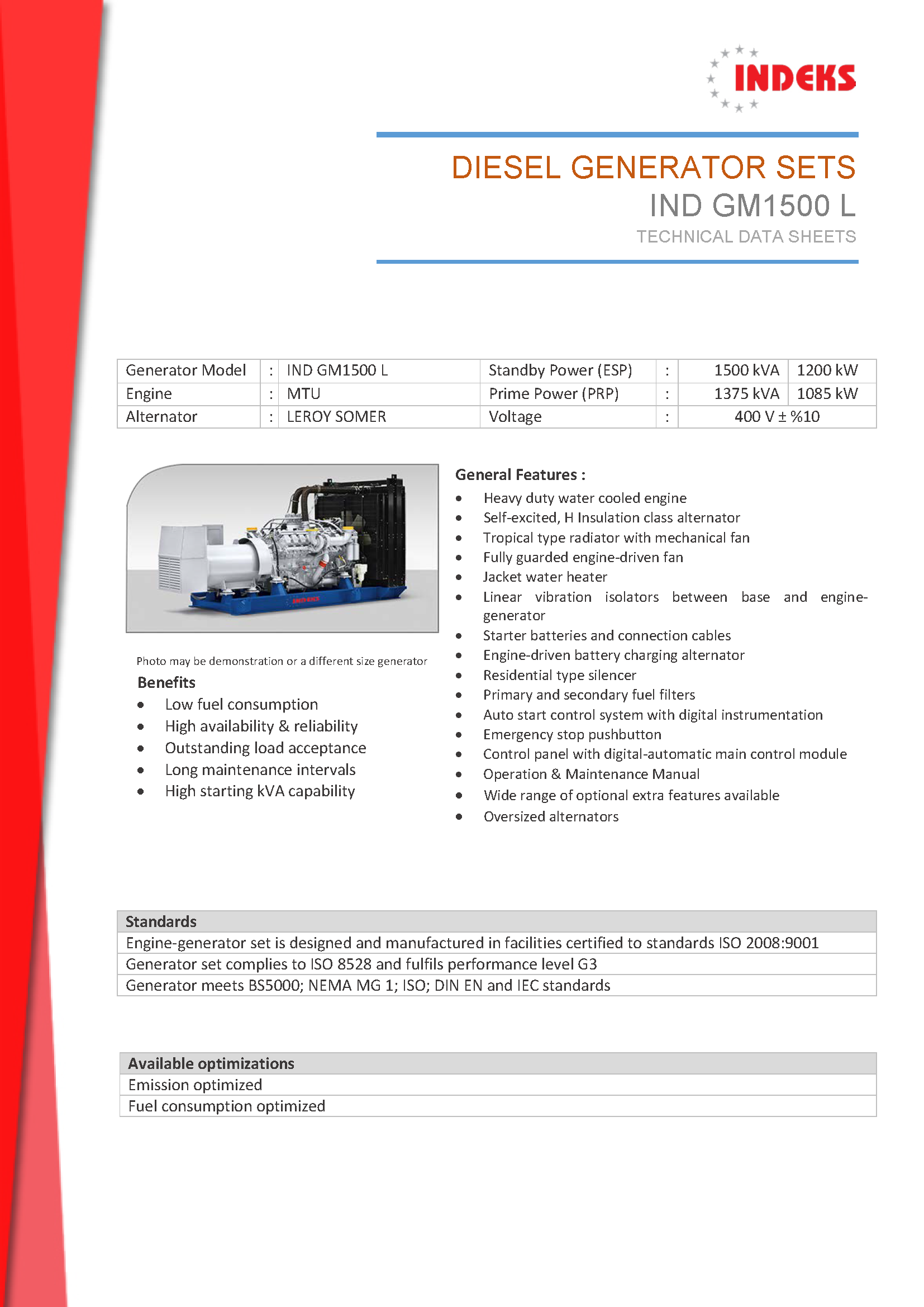 1500 KVA MTU ENGINE DIESEL GENERATOR İndeks